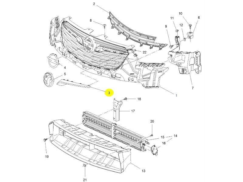 PSA (MOPAR) 13477106 | Opel Crossland X Ön Panjur Nikelejı Sol Orijinal