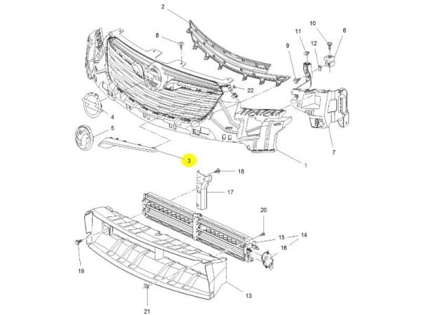 PSA (MOPAR) 13477106 | Opel Crossland X Ön Panjur Nikelejı Sol Orijinal