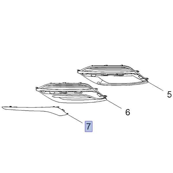 PSA (MOPAR) 13491272 Opel İnsignia B Sağ Ön Sis Far Çerçeve Nikelajı Orijinal