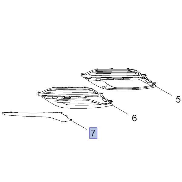 PSA (MOPAR) 13491272 Opel İnsignia B Sağ Ön Sis Far Çerçeve Nikelajı Orijinal