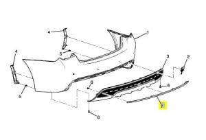 PSA (MOPAR) 95903377 Chevrolet Cruze Arka Tampon Orta Nikelajı Orijinal