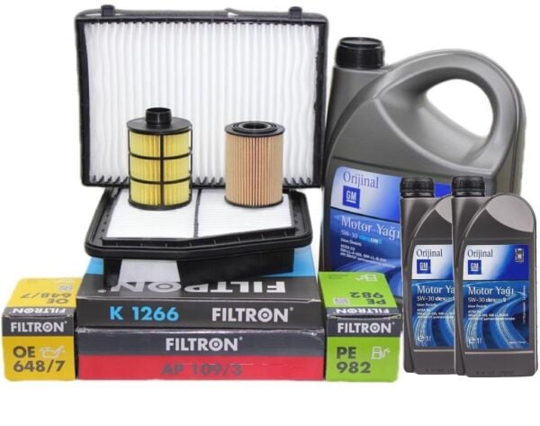 Chevrolet Captiva C100 2.0 Dizel Motor Bakım Seti Filtron GM 5W30 6 LT