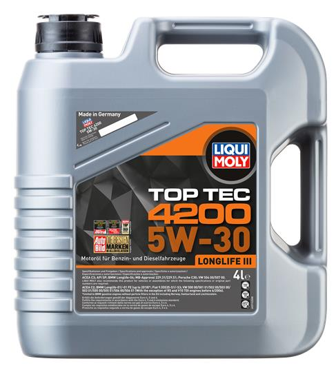 LIQUI MOLY 5W-30 Motor Yağı Tam Sentetik Top Tec 4200 4 Litre