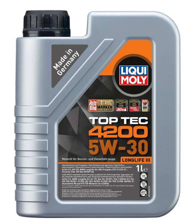 LIQUI MOLY 5W-30 Motor Yağı Tam Sentetik Top Tec 4200 1 Litre