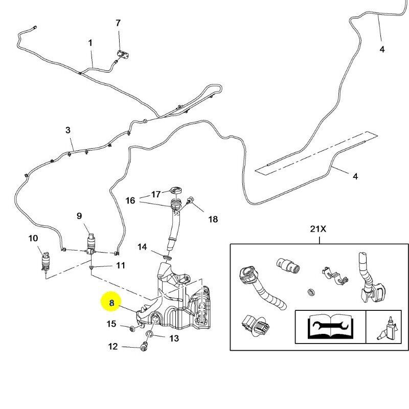 PSA (MOPAR) 13480323 Opel İnsignia B Silecek Su Deposu Orijinal