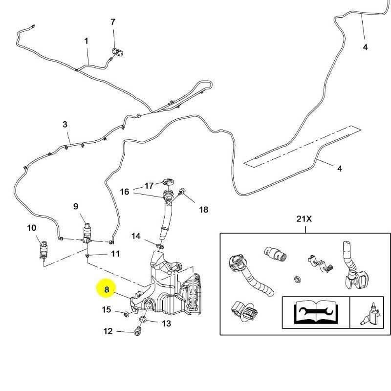 PSA (MOPAR) 13480323 Opel İnsignia B Silecek Su Deposu Orijinal