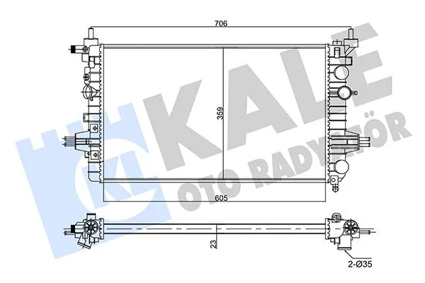 KALE 357020 | Opel Astra H 1.6 Benzinli Motor Su Radyatörü 2004-2013