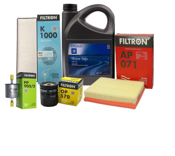 Opel Corsa B 1.4/ 1.6 Benzinli Motor Bakım Seti GM 10W40 4 LT Yağlı 1993 -2000 Modellere Uyumlu