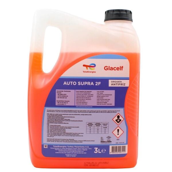TOTAL 221257 | Total Glacelf Auto Supra 2F 3 Lt Organik Kırmızı Antifriz