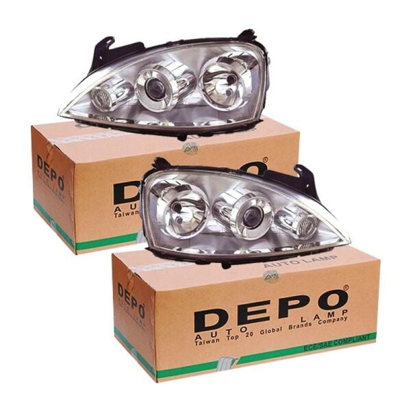 442-1136L-LD-EM 442-1136R-LD-EM | Opel Combo C Sağ Sol Far Mercekli Depo Marka