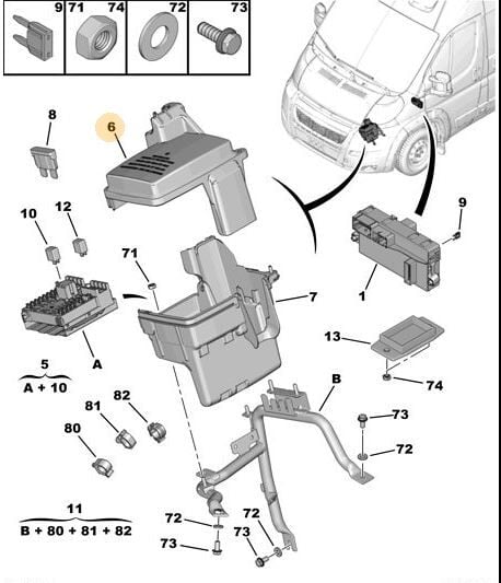 OE-PSA (MOPAR) 6500.CV | Sıgorta Kutusu Ust Kapagı Peugeot Boxer Iıı Cıtroen Jumper Iıı 2.2 HDI