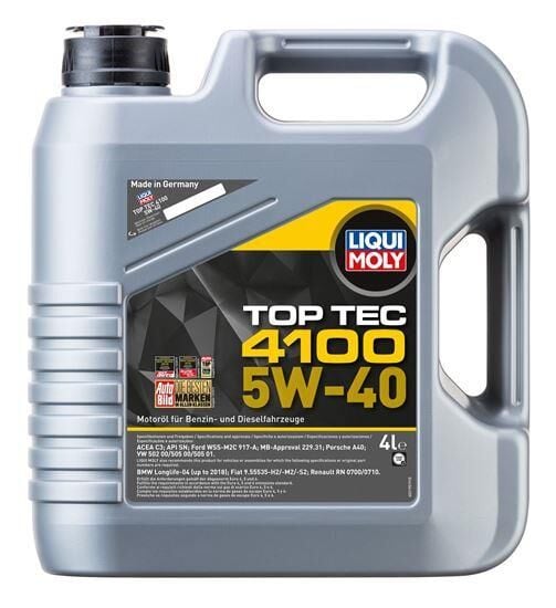 LIQUI MOLY 2195 5W40 Motor Yağı TOP TEC 4100 Tam Sentetik 4 Litre