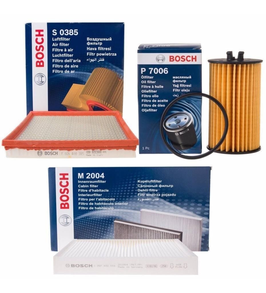 BOSCH F026400385 BOSCH 1987432004 BOSCH 09864B7009 | Chevrolet Cruze 1.6 115 BG (A16XER) Benzinli Motor Bakım Filtre Seti Bosch