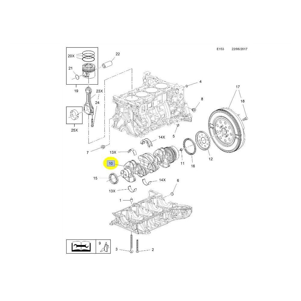 PSA (MOPAR) 55498908 Chevrolet Trax 1.6 Dizel Krank Mili Orijinal