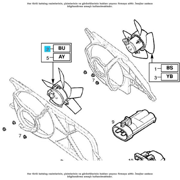 PSA (MOPAR) 1341286 | Opel Corsa B 1.2 Klimasız Radyatör Fan Motoru Orijinal