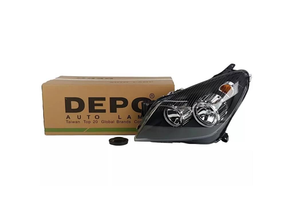 DEPO 442-1140L-LD-EM | Opel Astra H Sol Far Siyah Zeminli Sürücü Tarafı