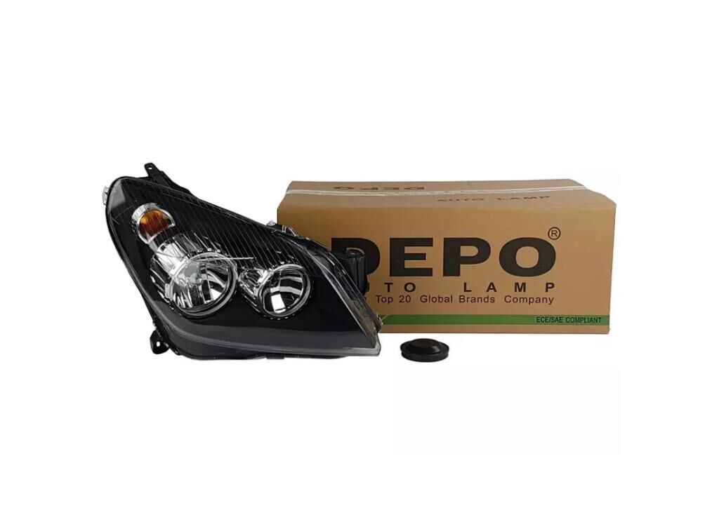 442-1140R-LD-EM | Opel Astra H Sağ Far Siyah Zeminli Depo Marka