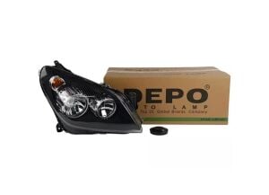 442-1140R-LD-EM | Opel Astra H Sağ Far Siyah Zeminli Depo Marka