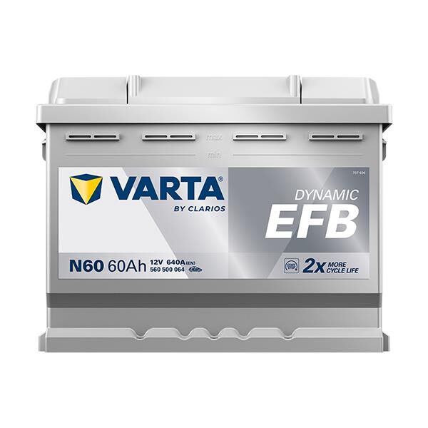 VARTA 560500064 | Akü Blue Dynamic N60 Start-Stop EFB 12V 60Ah 640 CCA Varta