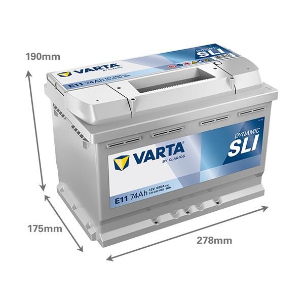 VARTA 574012068 | Akü Blue Dynamic E11 Start-Stop 12V 74AH 680A Varta