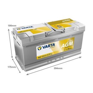 VARTA 605901095 | Akü Silver Dynamic Agm A4 Start-Stop 12V 105AH 950A Varta