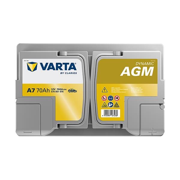 VARTA 570901076 | Akü Plus Silver Dynamic Agm A7 Start-Stop 12V 70AH 760A Varta