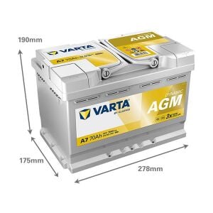 VARTA 570901076 | Akü Plus Silver Dynamic Agm A7 Start-Stop 12V 70AH 760A Varta