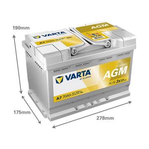 VARTA 570901076 | Akü Plus Silver Dynamic Agm A7 Start-Stop 12V 70AH 760A Varta