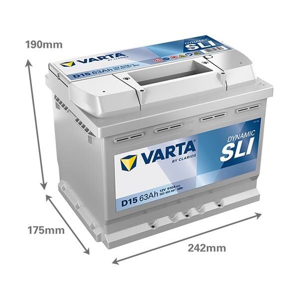 VARTA 563400061 | Akü Silver Dynamic Agm Start-Stop D15 12V 63 AH 610A Varta