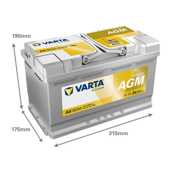 VARTA 580901080 | Akü Silver Dynamic Agm Start-Stop A6 12V 80AH 800A Varta