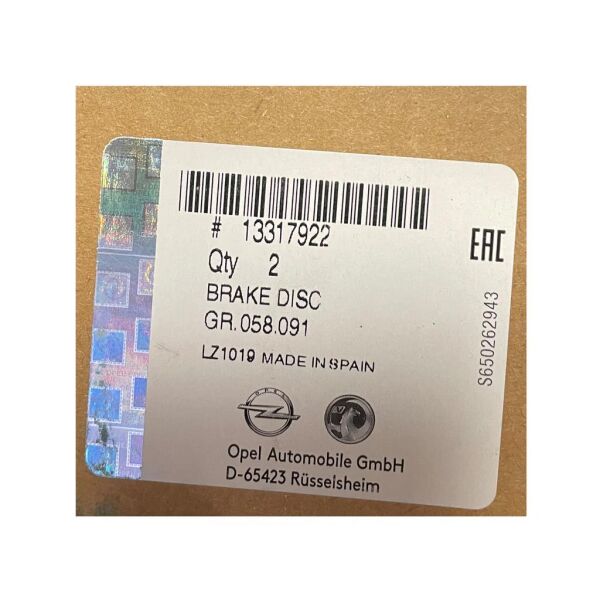 PSA (MOPAR) 13317922 | Opel Corsa D Ön Fren Diski (Tek) Orijinal