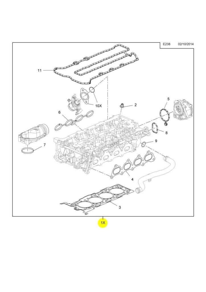 Opel Zafira C Üst Takım Conta 1.6 Benzinli 170 Hp