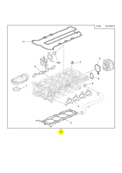 Opel Astra J Üst Takım Conta 1.6 Benzinli 170 Hp