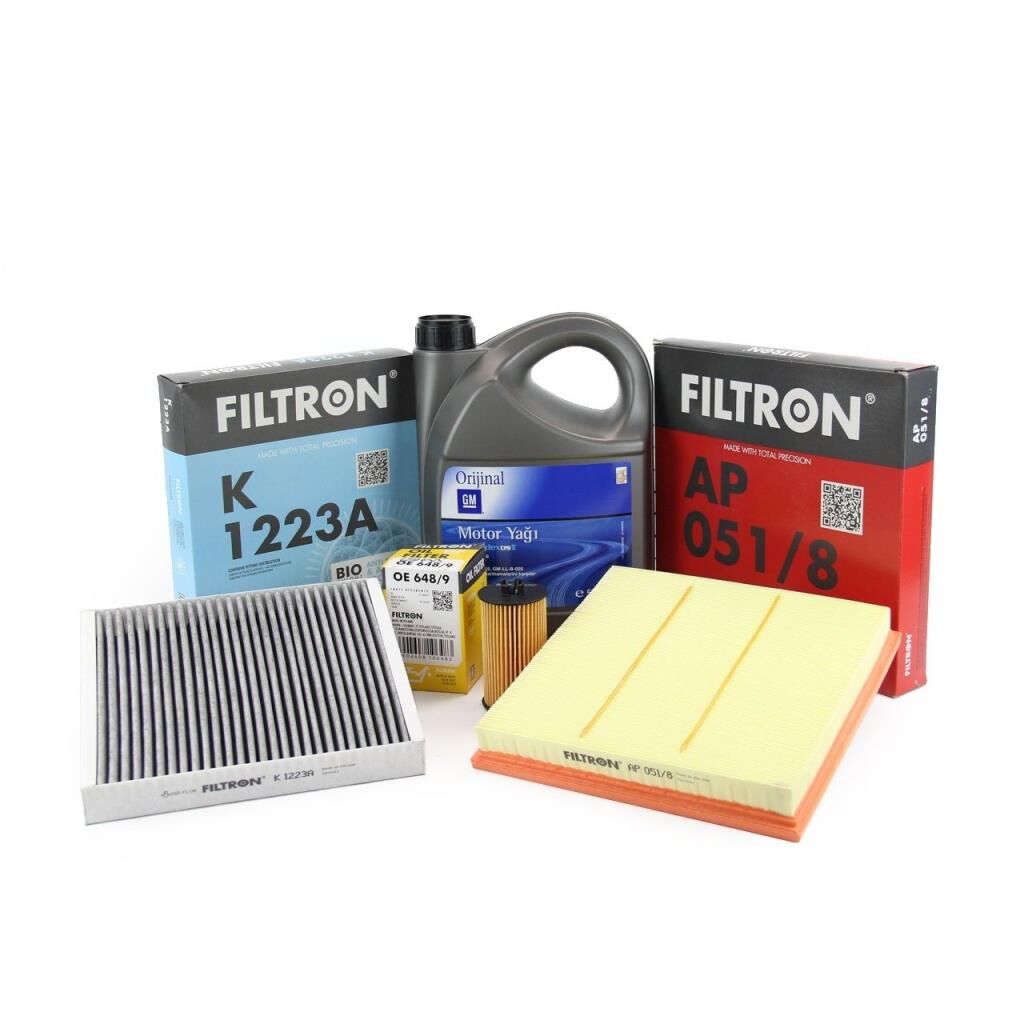 Opel Astra J Filtron 1.6 115 BG Benzinli Motor Bakım Seti GM 5W30 5 LT Yağlı