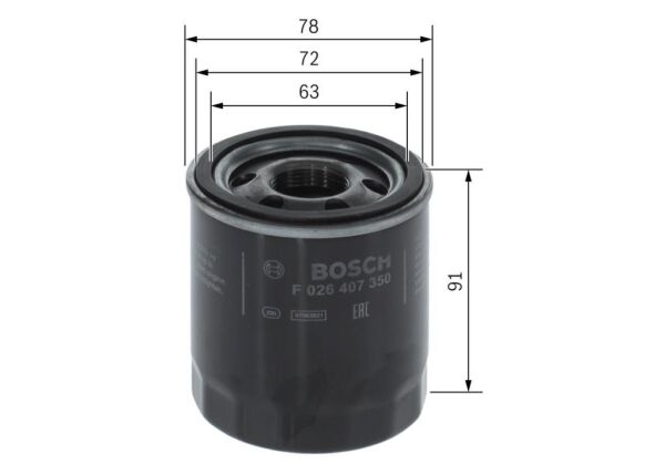 BOSCH F026407350 | Opel İnsignia B 2.0 Yağ Filtresi Bosch