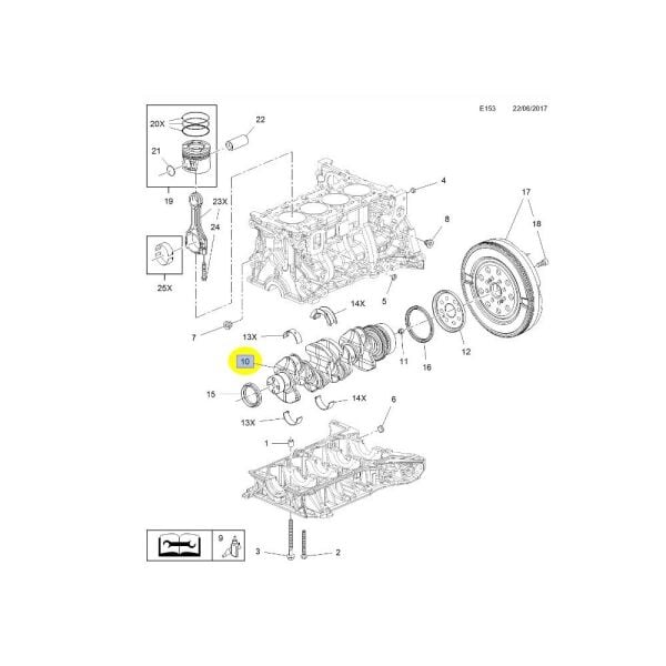 PSA (MOPAR) 55498908 Opel İnsignia B 1.6 Dizel Krank Mili Orijinal